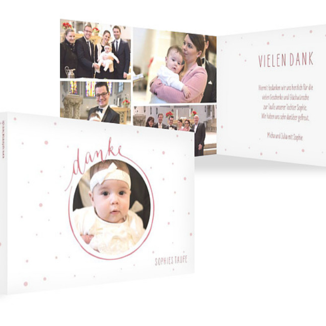 gedruckte Karten, Dankeskarten